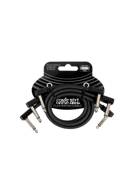 6445 Flex-Patchkabel, Schwarz, 30 cm, 3er-Pack