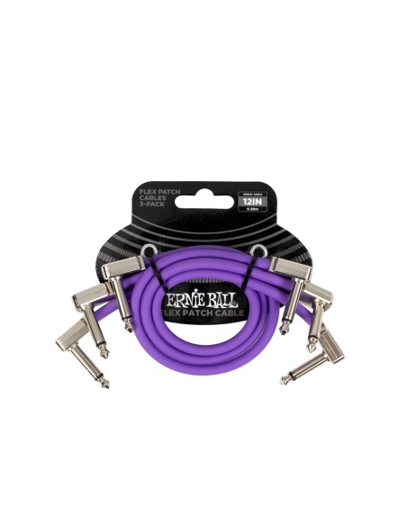 Cable de conexión flexible 6453, color morado, 30 cm, paquete de 3