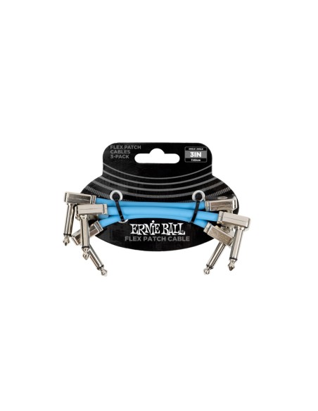 Cable de conexión flexible 6459 azul de 8 cm, paquete de 3