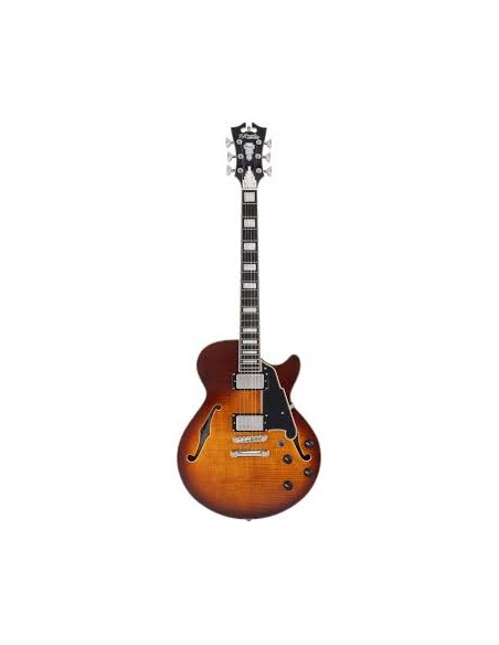 D'Angelico DAPSSDITBNS Premier SS Single Cutaway Semi-Hollow Body Dark Iced Tea Burst con Borsa