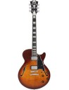 D'Angelico DAPSSDITBNS Premier SS Single Cutaway Semi-Hollow Body Dark Iced Tea Burst con Borsa