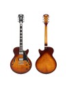 D'Angelico DAPSSDITBNS Premier SS Single Cutaway Semi-Hollow Body Dark Iced Tea Burst con Borsa