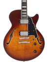D'Angelico DAPSSDITBNS Premier SS Single Cutaway Semi-Hollow Body Dark Iced Tea Burst con Borsa
