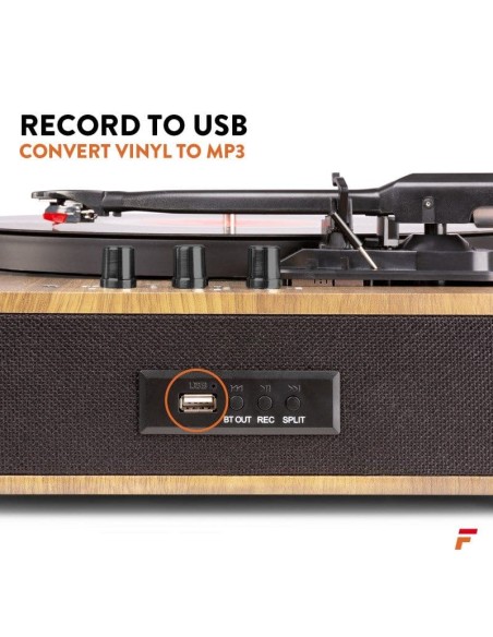 Fenton RP162LW Record Player HQ BT Light Wood