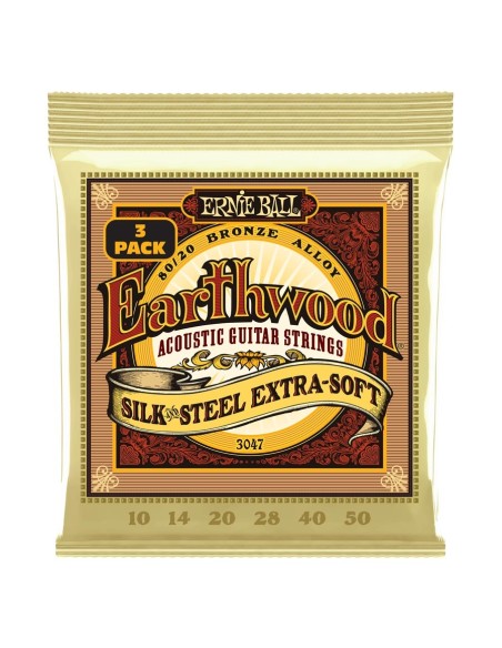 Ernie Ball 3047 Earthwood Silk and Steel Extra10 50