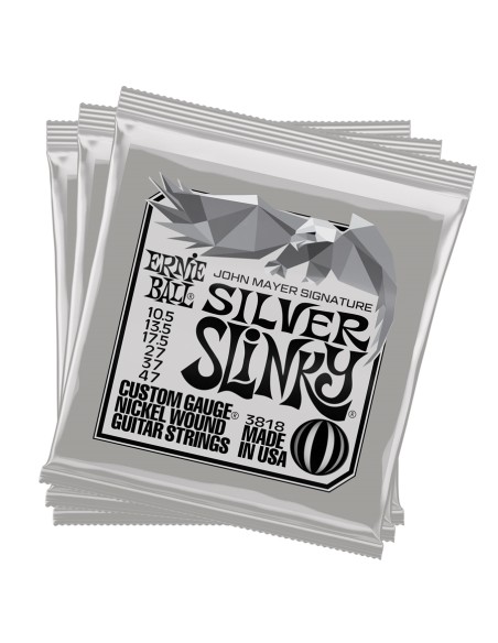 Ernie Ball 3818 John Mayer Silver Slinky 10.5-47 3 Pk