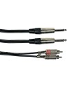 K03-3 Cavo Segnale Stereo 2x RCA maschio/2x Jack TS (Mono) 3 m