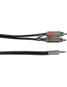 K06M-3 Cavo Segnale 2x RCA maschio/Mini Jack Stereo 3 m