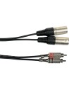 K09-3 Cavo Segnale 2x RCA maschio/2x XLR Maschio 3 m