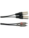 K09-3 Cavo Segnale 2x RCA maschio/2x XLR Maschio 3 m
