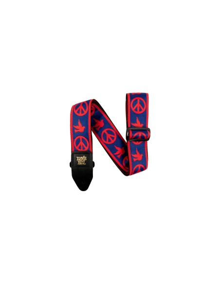 4698 Tracolla Red and Blue Peace Love Dove Jacquard Strap 2021