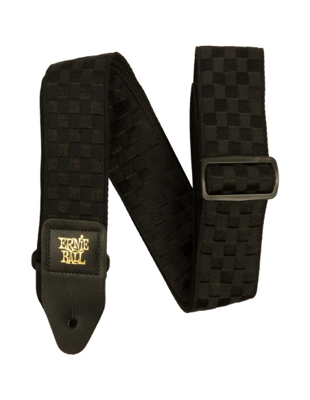 5341 Black Checkers Jacquard Strap