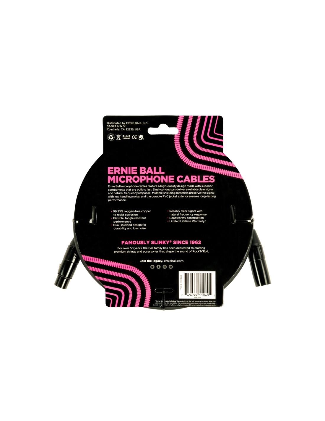 6388 Cavo Microfonico PVC nero 6 m