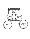 Tamburo TB T5S16BRDSK con cassa 16 Bright Red Sparkle