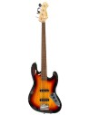 Harley Benton JB-40FL 3-Tone Fretless Sunburst Usato