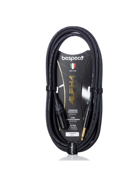 Bespeco AHMM450 Cavo per speaker attivo – cannon maschio – jack 6,3 mm