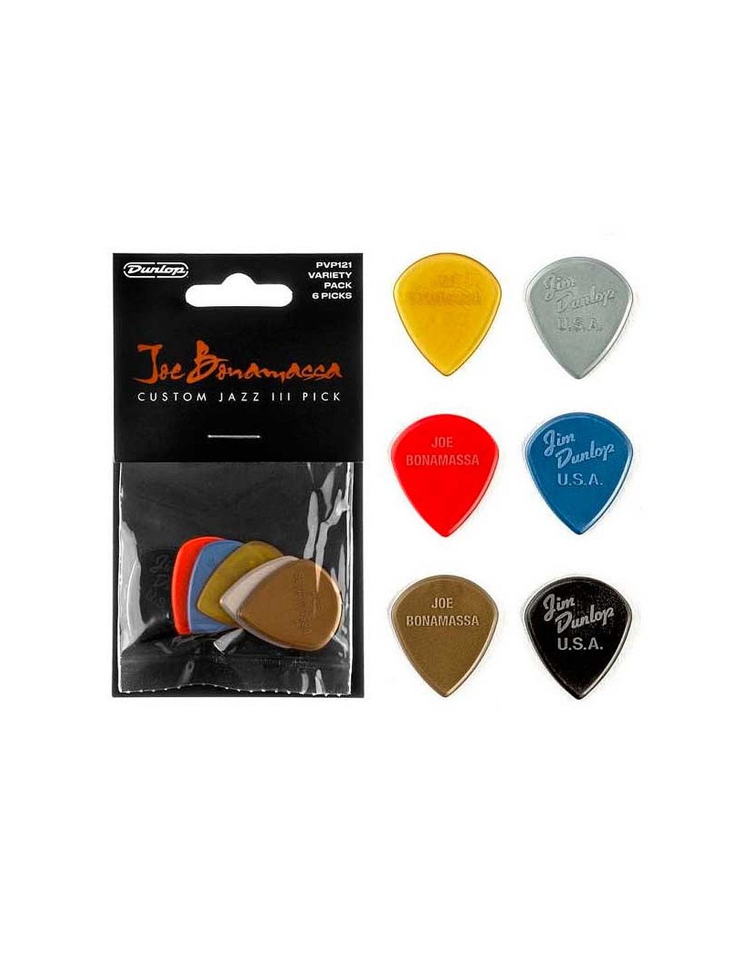 Dunlop PVP121 Joe Bonamassa Custom Jazz III Pick Variety Pack