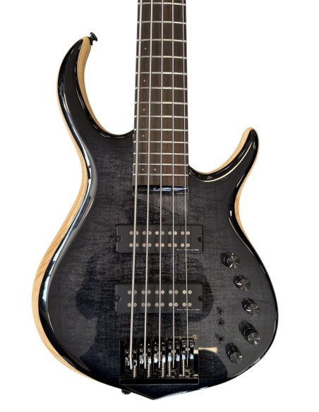 MARCUS MILLER M7 Swamp Ash 5 Transparent Black con Flight Case Originale Gator Usato
