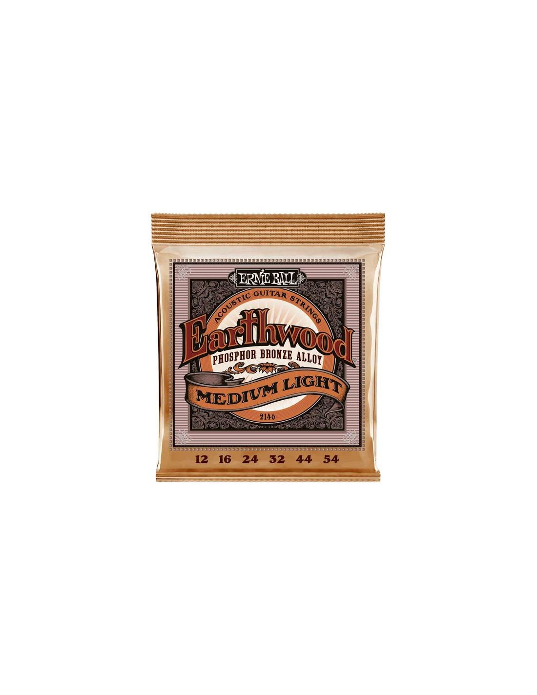 Ernie Ball 2146 Earthwood Phosphor Bronze Medium Light 12-54