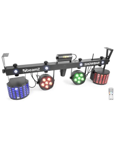 Beamz Show Bar 2XPAR 6X6in 2XDerby Laser