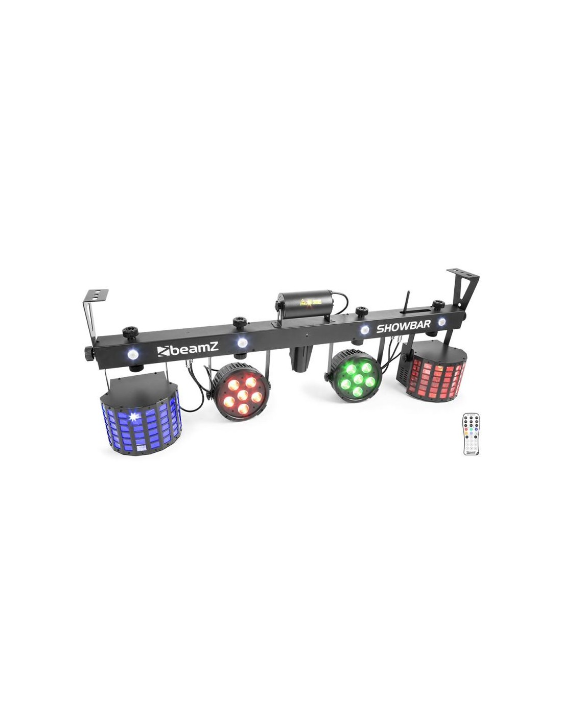 Beamz Show Bar 2XPAR 6X6in 2XDerby Laser