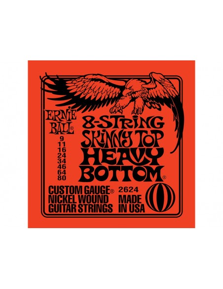 Ernie Ball 2624 - 8-String Skinny Top Heavy Bottom 09-80