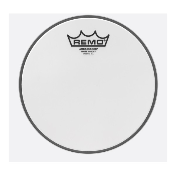 Remo BA-0808-WS Ambassador White Suede 8