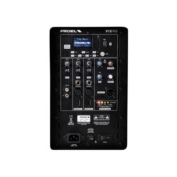 Proel V12FREE CASSA ATTIVA 12" CON LETTORE MP3/BLUETOOTH 400W