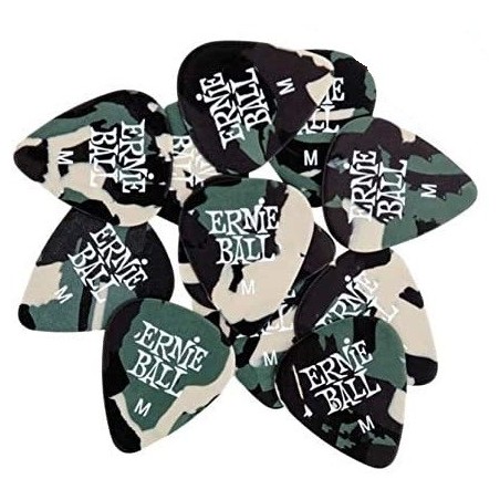 ERNIE BALL 9222 Camouflage Cellulose Picks Medium 12 pezzi