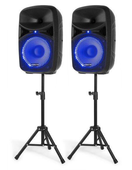 Vonyx VPS102A Plug & Play 600W Speaker Set con Supporti