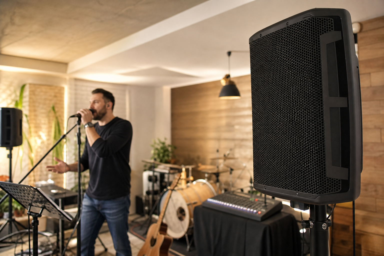 Cassa amplificata: guida pratica per live piccoli, prove e speakeraggio