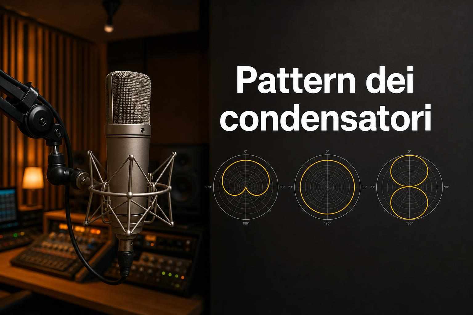 Microfoni a condensatore cardioidi, omni e figure-8: quale pattern usare in studio